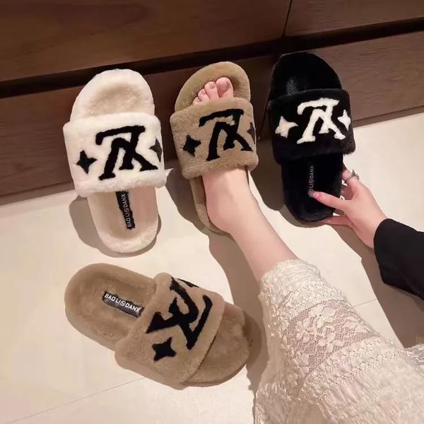 

2024Fashion women wool sandals selling Slippers Woman Slipper Shoes Autumn Winter slides Sandal fuzzy sandal lightweight houseA++++, L-8