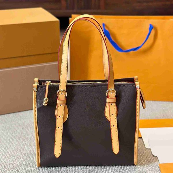 

Tote Bag Designer Vintage Leather Shopping Bags Designers Purses Bookbags Woman Handbag Letters Book Totes Women Purse 240815 694, Brown