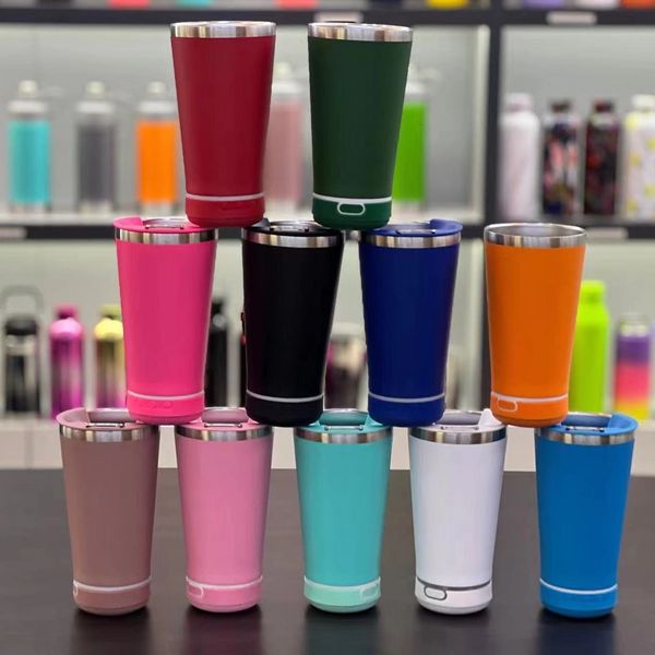 

Hot selg 16oz stainless steel insulated creative bottle opener intelligent Bluetooth sound car cup, Red