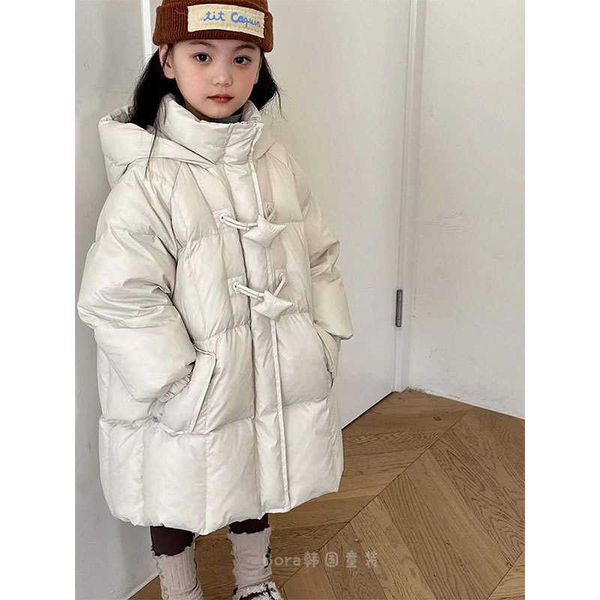 

Down Coat Girls down jacket winter 2024 new style thick warm for big children babys stylish medium and long top childrens clothing S248286, White