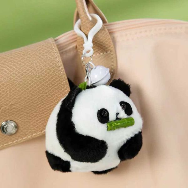 1Pcs Plush Panda Doll Pendant Toy Pull Rope Tail Movable Kawaii Anime Plushie Keychain Fun Pendant Keychain Doll GiftXJ240828