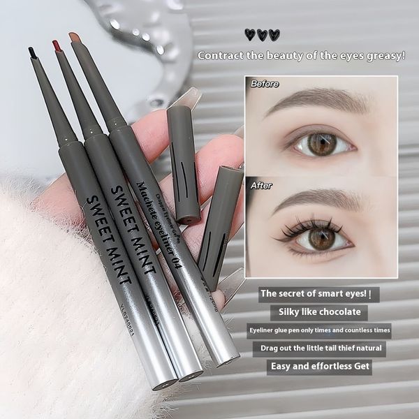 

SWEET MINT machete eyeliner gel is durable, waterproof, sweat resistant, and not easy get dizzy. Draw down to shadow. Silkworm laying pen, 1 # black