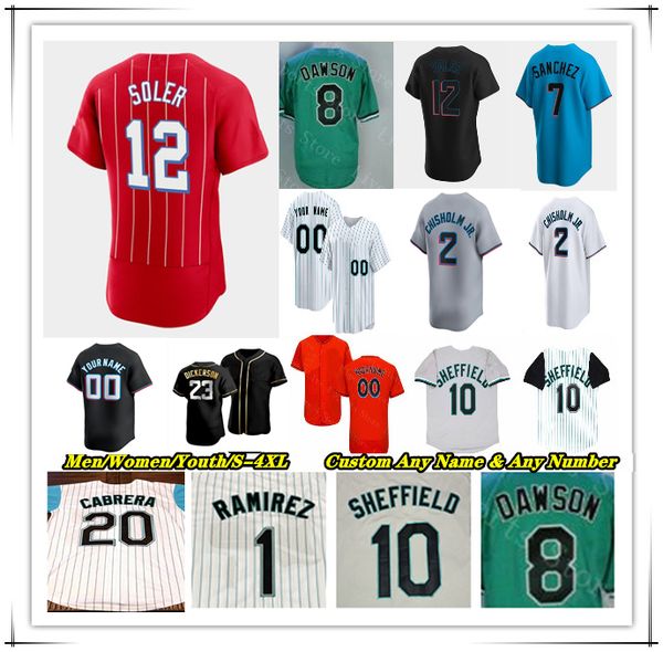 

Baseball Jersey Gary Sheffield Jake Burger Jesus Sanchez Otto Lopez Nick Fortes Vidal Brujan Kyle Stowers Jonah Bride Andre Dawson Miguel Cabrera Dontrelle Willis, Men fans version red style