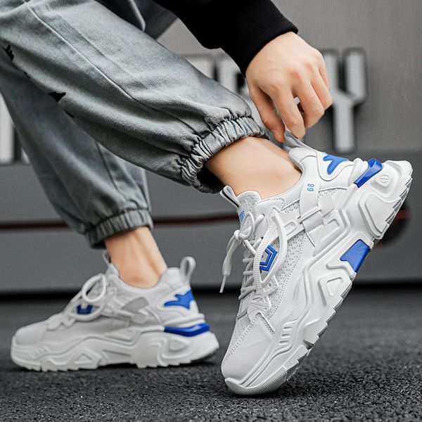 

Men's New Spring Mesh Versatile Thick Sole Sports Casual Shoes Fashion Clunky Sneakers, Black