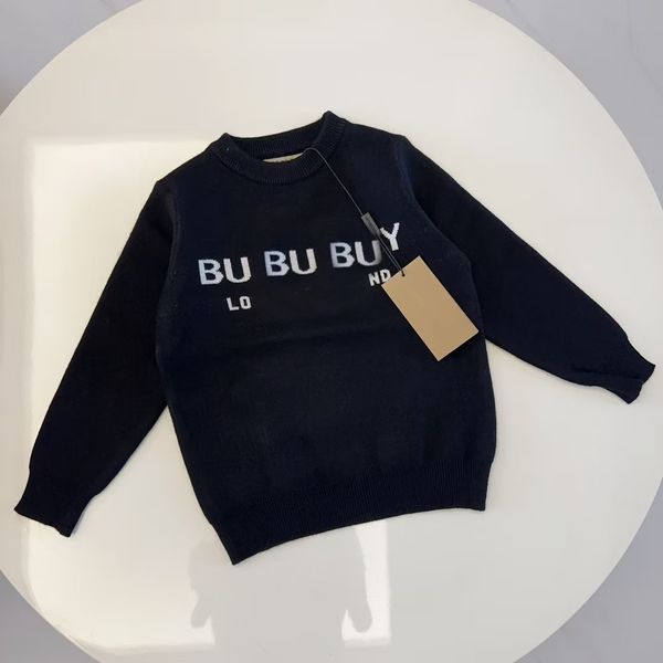

New kid sweater designer kids sweaters baby clothes fasion father 100% cotton with letters top high quality girl boy Long sleeved brother daughter Warm comfortable, Black