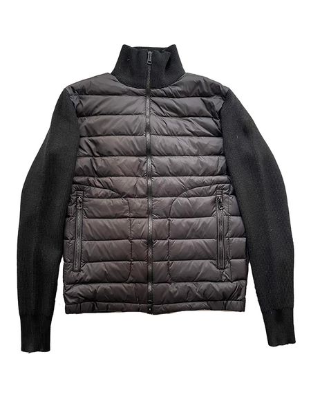 

winter jacket down jacket parkas designer mens puffer jacket lined wool knit cardigan mens winter salzman luxury man stand collar puffer cropped puffer jacket, Black