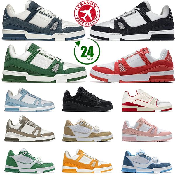 

Free Shipping Designer trainers men women shoes low sneakers white black sky blue abloh green denim pink red luxurys mens casual sneakers trainers