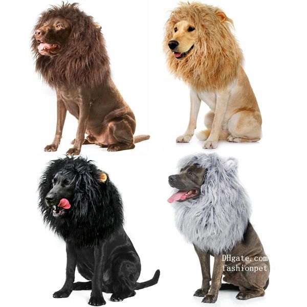 

Lion Mane Wig with Ears, Pet Costumes Halloween Christmas, Funny Cat Cosplay Wig, Dog Wigs for Small Medium and  Dogs (Size M, Brown) N08, Gray