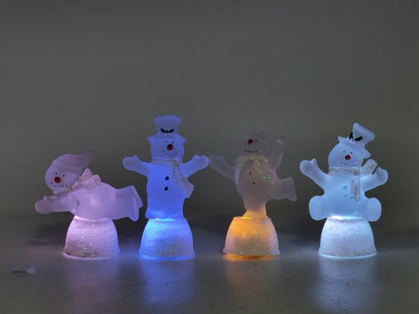

Christmas Snowman standing posture LED light night light small decoration 4-piece set
