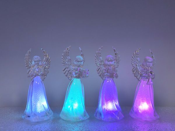 

Mini angel 4-piece LED light Christmas gift PS material decoration
