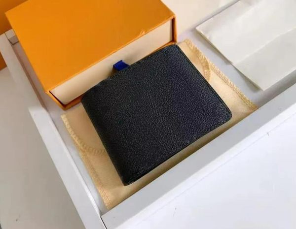 

designer men wallet purse folding card holder coins bag keys Clip leather luxury purses with box, Coffee lattice