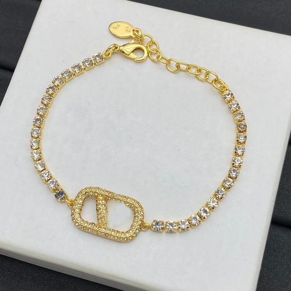 

Bracelet Designer Brand Luxury Women Bangle Classic Crystal Necklace Pendant Bracelet Set Wedding Party Chain Bracelet Jewelry Wholesale Gift with Box