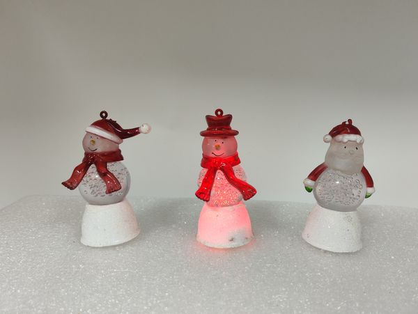 

Christmas gift Bubble ball snowman three-piece set for children LED lights Christmas ornaments
