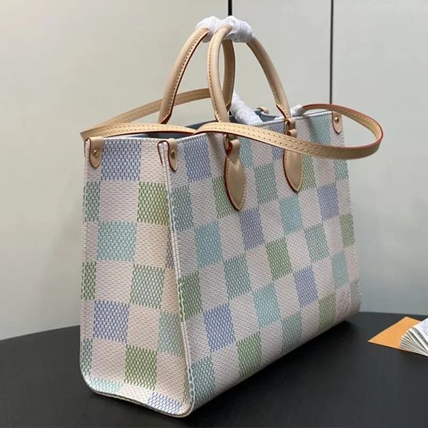 

Hot New Genuine leather Handbag Purse Crossbody Bag Women Totes Bags Classic checkerboard contrast Handbag Multi funcito handbags, Pink