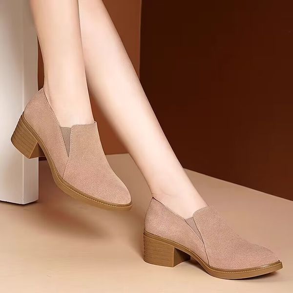

Fashion New Women's Spring and Autumn Ladies' Thick Bottom Lefse Platform Shoes High Heels f, Khaki