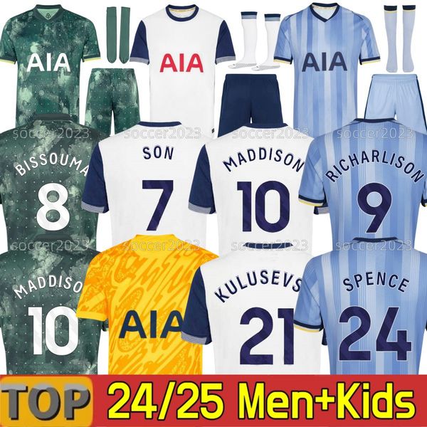 

4XL 2024 2025 MADDISON SON Soccer Jerseys ROMERO KULUSEVSKI RICHARLISON KULUSEVSKI 24 25 VAN DE VEN BISSOUMA JOHNSON Football kit shirt SPURS Men kids sets, Black