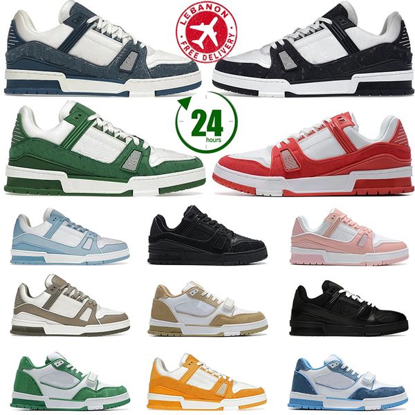 

Free Shipping Designer trainers men women shoes low sneakers white black sky blue green denim pink red luxurys mens casual sneakers trainers