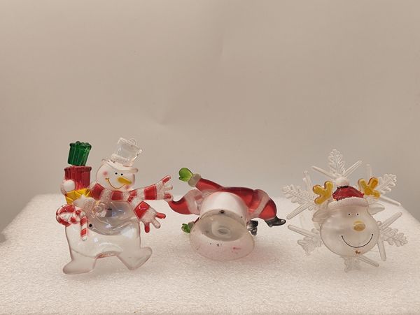

Christmas gift Suction cups Snowflake three-piece set Christmas gift kids LED lights bathroom trinkets