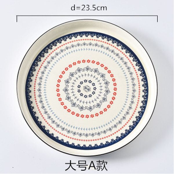 

Bone Porcelain Disc Breakfast Plate Fish Plate Fruit Plate Tableware Disc Ethnic Style Plate Wholesale, Multi