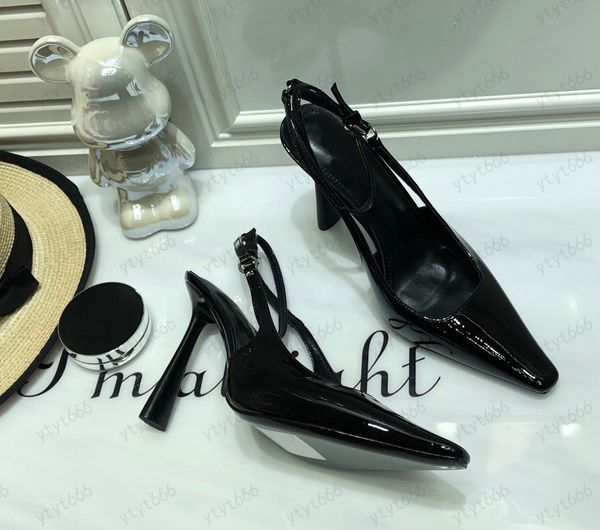

Luxury Women Dress Shoes Designer high heels leather Gold Tone triple black luxury womens lady designer sandals Party Wedding Office pumps 8cm 10cm with box, A3