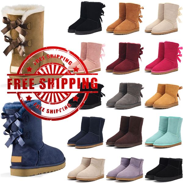 

designer boots womens booties australia fur snow short ankle Chestnut Antelope Black Pink winter boots classic keep warm ladies girls trainer sneakers, White