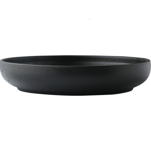 

China Style Snowflake Glazed Shallow Dish Soup Dish Black And White Salad Dish Baked Rice Dish Deep Bowl Dish Wholesale, Snowflake glaze black 21 x 4cm