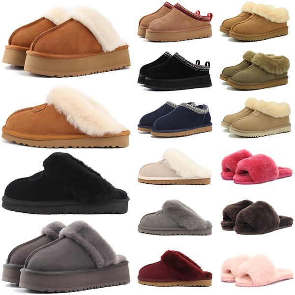 

2024 free shipping Australia tasman slippers boots designer womens slides sandals winter boot snow shoes classic ankle black pink sandal Platform slipper, Blue