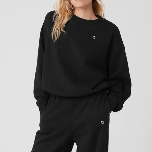 

Yoga set Sweatshirt Loose Long sleeved Round Neck Top Gym Sweatwear Unisex Casual Sweat Tops Womens Sportswear workout sets, Light blue
