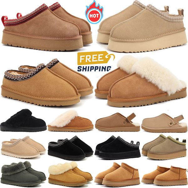 

Free Shipping 2024 New tazz tasman Australia boots Designer clog Womens Classic Bow Fur platform Winter snow boot brown Black Grey pink Chestnut women size 35-43, Navy