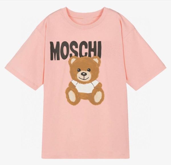

Summer Baby Boys Girls Short Sleeve T-shirt Cartoon Bear Kids Brand Shirt Cotton Children Tops Tees 2-7 Years, Pink