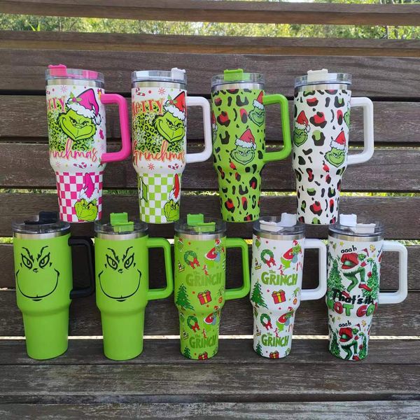 

2024 Christmas Insulated - 40oz Stainless Steel Tumbler with Lid & Straw, Travel Mug for Cold/Hot Drinks, Colorful