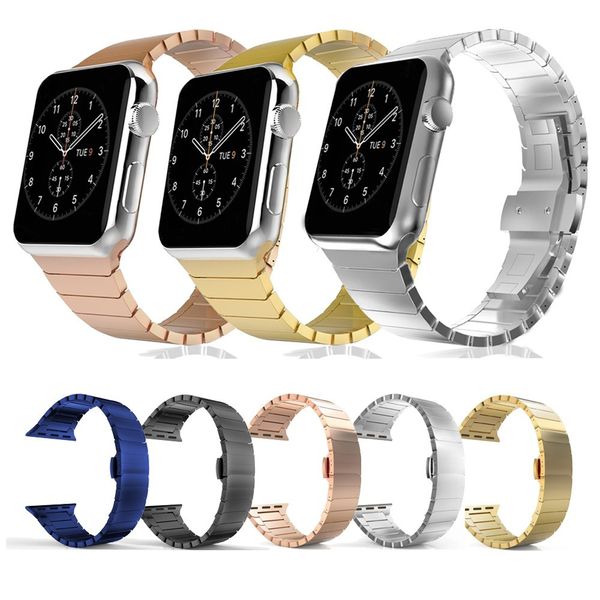 

Link Luxury Wristband Bracelet Steel Solid Band Strap Bands Starlight Watchband Butterfly Buckle for Apple Watch Series 3 4 5 6 7 8 9 Ultra iWatch 42/44/45/49mm s i 2///mm