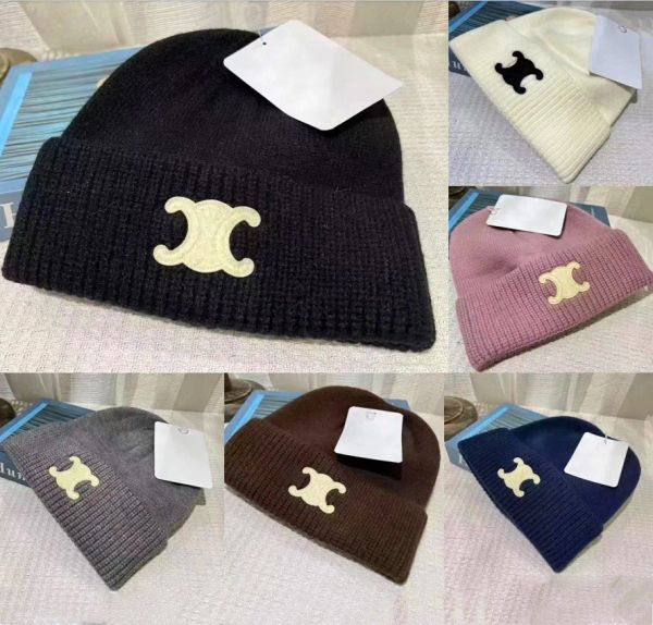 

2024 Classic Knitted Hat Beanie Bonnet Cap Designer Womens Hats Official Website Synchronized for Men and Women Thickened for Warmth 12 Colors, 9#