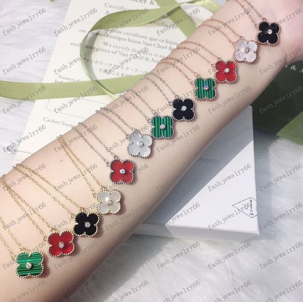 

High Quality 18k Gold Designer Necklace Diamond Clover Necklace Brand Fashion Necklace with Box Suitable for Women's Jewelry Luxury 10