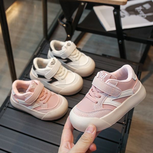 

Kids Sneakers Spring Autumn Baby PU ing Breathable Childr Sports Shoes Soft Soled Anti-slip Girls Casual Shoe, White