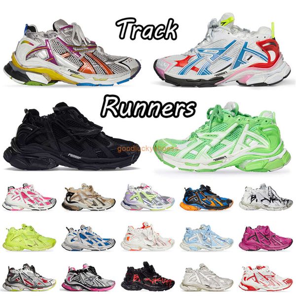 

2024 Track Runners Sneakers 7.0 Designer Casual Shoes Platform Brand Graffiti White Black Deconstruction Transmit Women Men Tracks Trainers Runner 7 Tess s.Gomma, C96 green blue black grey 35-46