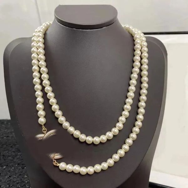 

Designer Necklace Trend Women's Pearl Choker Pendant Chain Crystal 18K Gold Plated Brass Copper Letter C Necklace Statement Jewelry Accessories Never Fade