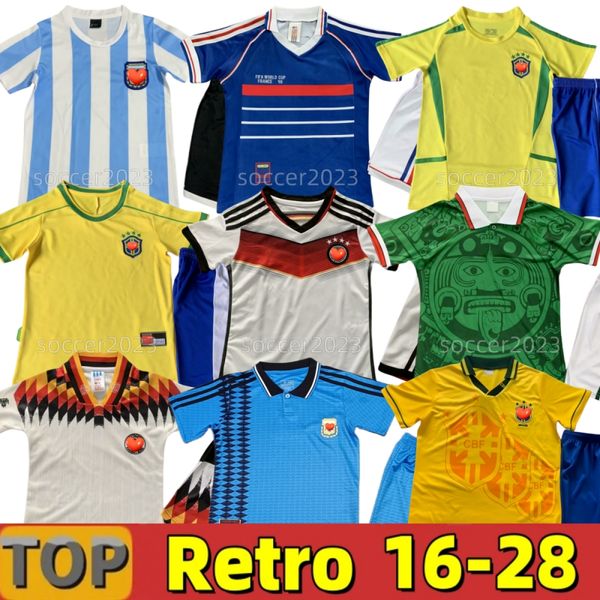 

Retro kids soccer jerseys Brasil Germanys French ArgeNtina 86 90 92 94 96 98 02 14 Ronaldo KAKA BraziLS PELE ROMARIO RIVALDO BALLACK KLINSMANN Maradona, 2004 home