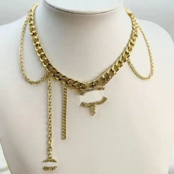 

20Styles 18K Gold Plated Luxury Brand Retro Designer Necklace Women's Girl's Elegant Fashion Sweater Chain Necklace Party Jewelry Wedding Charms Necklaces