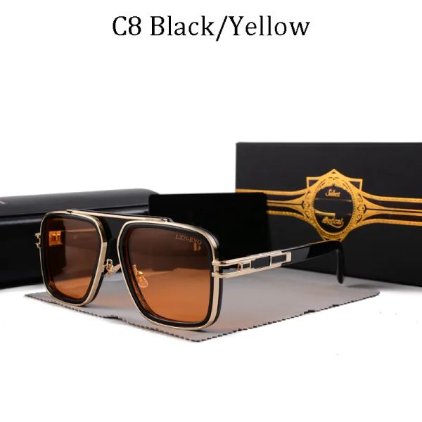 

2024 designers sunglasses Men Vintage Pilot Sunglasses square Women's Sun glasses Fashion Designer Shades Luxury Golden Frame Sunglasses UV400 Gradient LXN-EVO