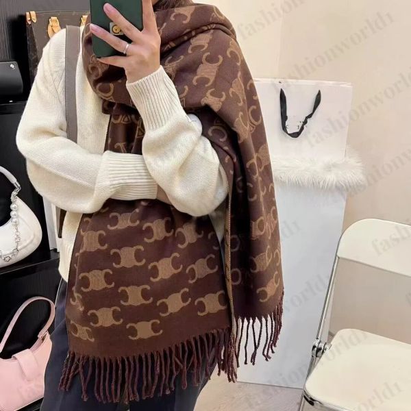 

Designer Scarf Classic Arc de Triomphe 100% Cashmere Womens New Soft and Warm Mens Scarf Couple High end Letter Printed Tassel Shawl with Gift Box wholesale