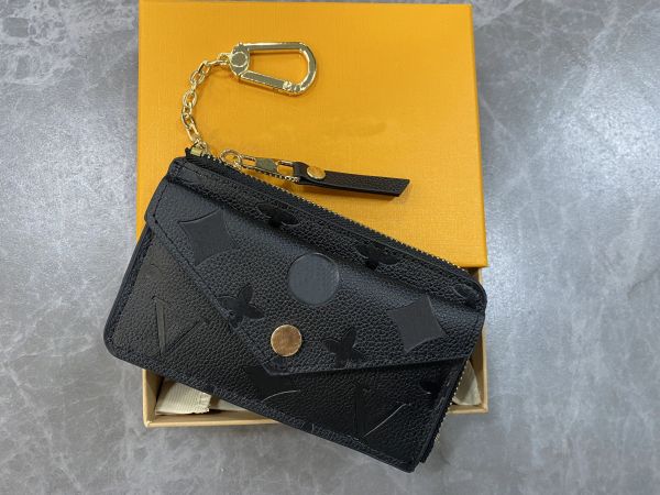 

10A M69431 CARD HOLDER RECTO VERSO Designer Fashion Womens Mini Zippy Organizer Wallet Coin Purse Bag Belt Charm Key Pouch Pochette, Embossed red