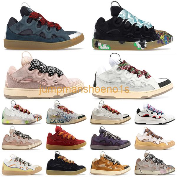 

Designer mesh woven Lace-up shoes style 90s extraordinary sneaker embossed Leather Curb sneakers mens womens in nappa calfskin shoe Rubber platform sole