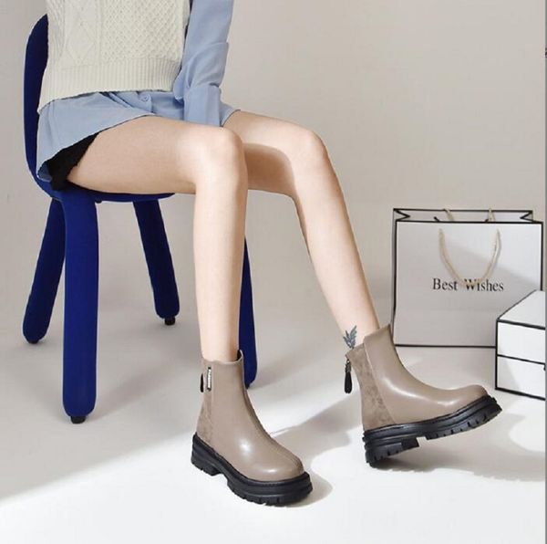 

SADEther women spring and autumn short knight boots all match women's shoes, Black