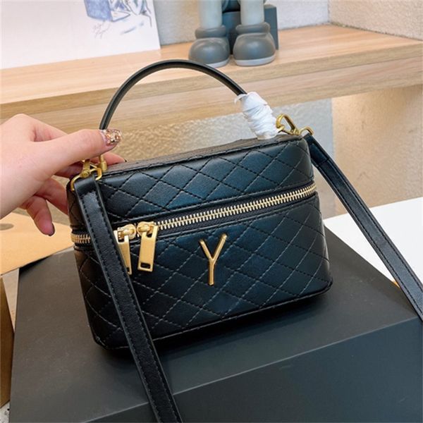 2024 Mini Gaby Rose Woman Cosmetics Shoulder Bags Designer Bag Luxury Handbag Lady Diamond Cross Body Makeup Bag Purse Genuine Leather Double Zipper Box Wallet