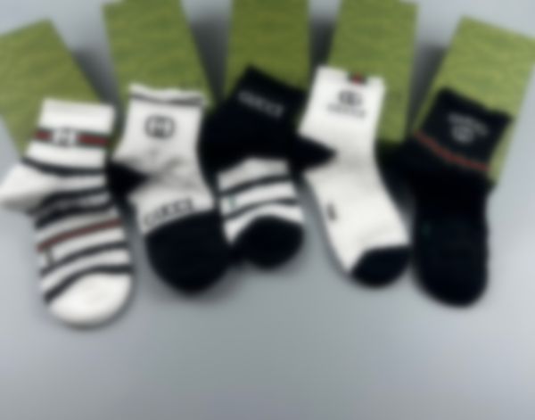 

Designer Mens Womens Socks Five Pair Luxe Sports Winter Letter Printed Sock Embroidery Cotton Man With Box