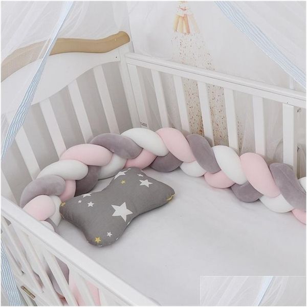 

Rails 100Cm Bed Braid Knot Pillow Cushion Bumper For Infant Kids Crib Protector Cot Room Decor Anti-Collision 29 Drop Delivery Bab Dhduc
