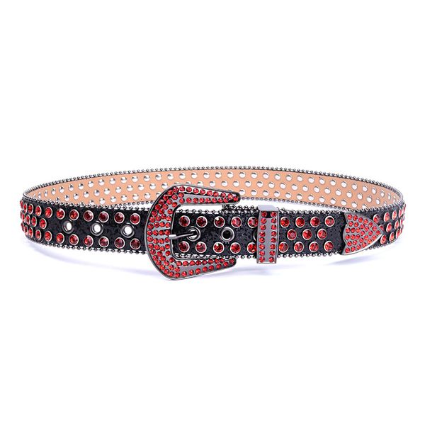

manufacturing new designer rhinestone belt buckle, fashionable and popular women's rhinestone belt, Red
