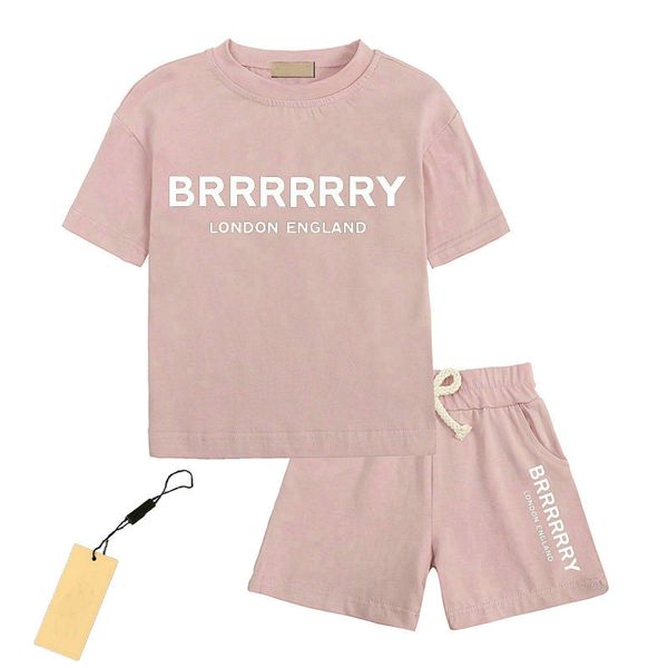 

2-13years Designer Kids T-shirt Pants Set Luxury Logo Children 2 Piece Cotton Clothing Baby Boys Girl Fashion Apparel