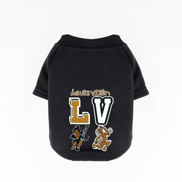 

Pet Warm and Comfortable Fashion Brand Printed Sweatshirt Dog Hat less Clothing, 03blk